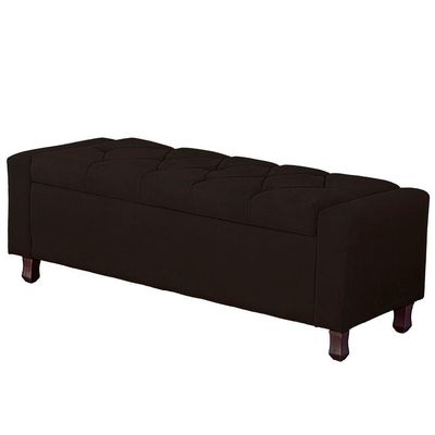 Calçadeira Baú Casal King Size Estofada Valencia Veludo Cor Marrom