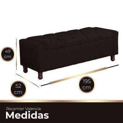 Calçadeira Baú Casal King Size Estofada Valencia Veludo Cor Marrom