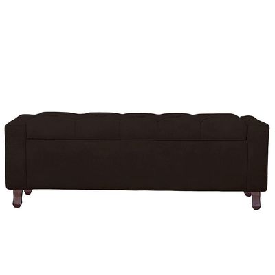 Calçadeira Baú Casal King Size Estofada Valencia Veludo Cor Marrom