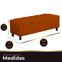 Calçadeira Baú Casal Estofada Valencia Veludo Cor Terracota