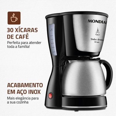 Cafeteira Elétrica Mondial Dolce Arome C-37ji-30x 800w Preto-inox 220V