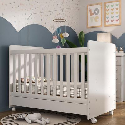 Berço Americano 3 Em 1 Com Colchão Incluso Chantilly Multimóveis Bb0504bc Branco