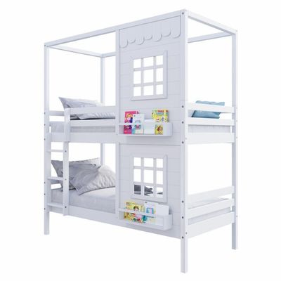 Beliche Casinha Reta Com 02 Janelas Madeira Maciça Branco Housin