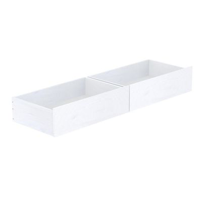 Beliche Casinha Reta Casal- Solteiro Com 02 Gavetas Escorregador E Cortina Madeira Branco- Rosa