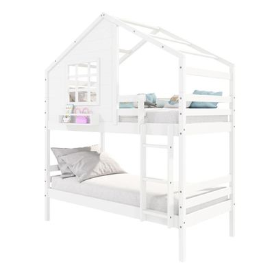 Beliche Casinha Com Janela Madeira Maciça Branco Housin