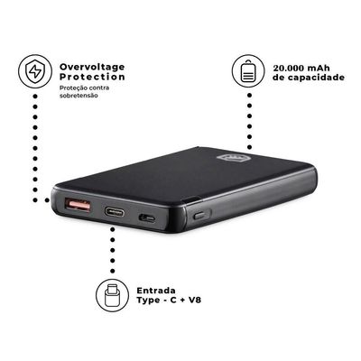Carregador Portátil Powerfast - 20.000mAh - Gshield