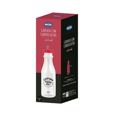 Garrafa com Canudo Retrô 625ml