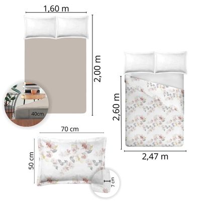 Jogo de Cama Queen Size 180 Fios Nova América - Valéria (7590)