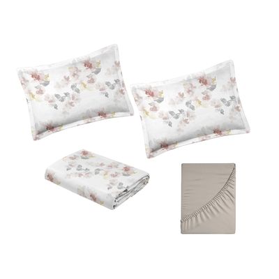 Jogo de Cama Queen Size 180 Fios Nova América - Valéria (7590)