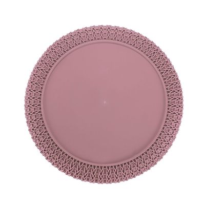 Cesto Trançado Circular Médio Rosa Antigo
