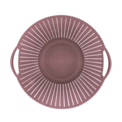 Cesto Trançado Circular Médio Rosa Antigo