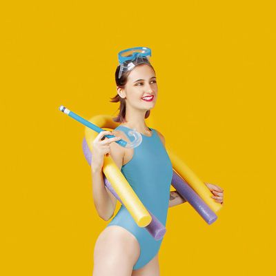 Máscara de Mergulho e Snorkel Infantil - Rosa