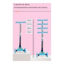 Patinete Dobrável Infantil 3 Rodinhas rosa Lazer criança