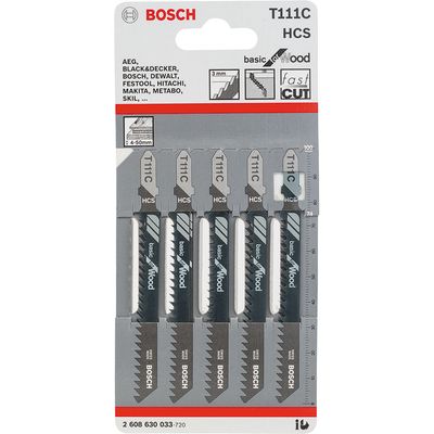 Lâmina para Serra Tico-Tico com 5 Peças Basic for Wood T111C Bosch