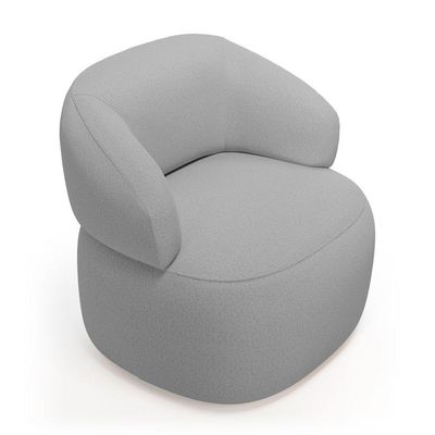 Poltrona Orgânica Giratória Living Glee Linho Cinza - Desk Design