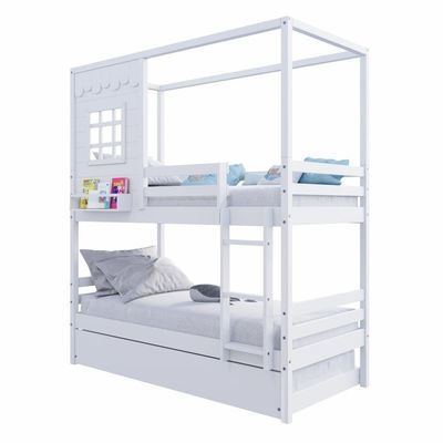 Treliche Casinha Reta Madeira Maciça Branco Housin