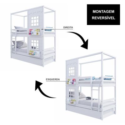 Treliche Casinha Reta Com 02 Janelas Madeira Maciça Branco Housin