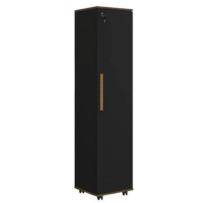 Armário Multiuso Lavanderia Com Chave E Rodízios 1 Porta Lune Preto J&a Preto