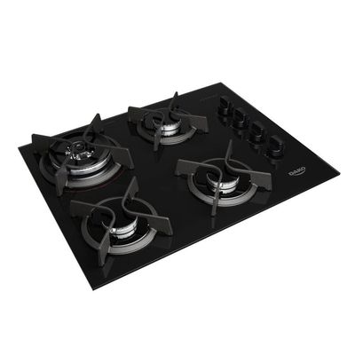 Cooktop 4B Preto Com Mesa De Vidro Tripla Chama Dako Bivolt