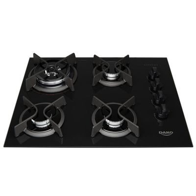 Cooktop 4B Preto Com Mesa De Vidro Tripla Chama Dako Bivolt