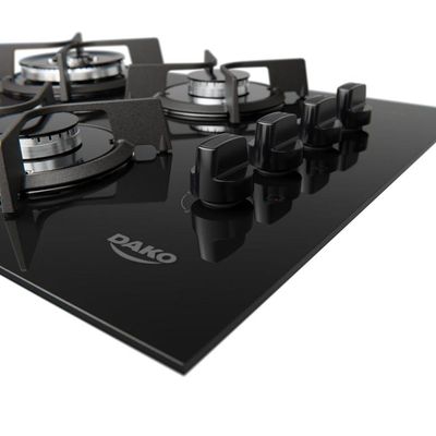 Cooktop 4B Preto Com Mesa De Vidro Tripla Chama Dako Bivolt