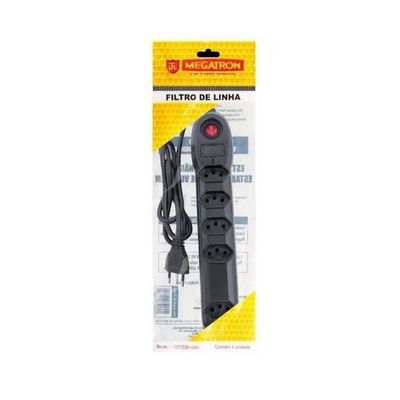 Filtro De Linha Megatron Com 5 Tomadas 10A 3 Pinos 1,0 Metro Bivolt
