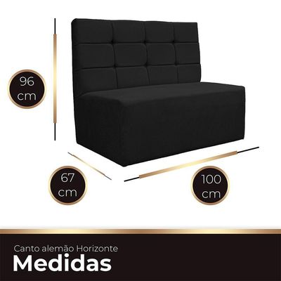 Canto Alemão Confortável Para Apartamento Cozinha E Restaurantes Suede Preto