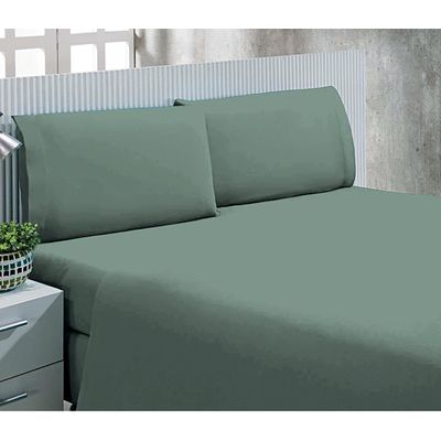 Lençol com Elástico Queen Microfibra Andreza Verde