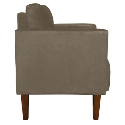 Poltrona Decorativa Lívia Suede Pés Chanfrado Marrom Rato