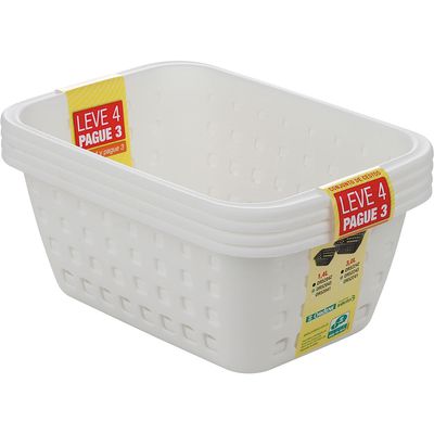 Cesto 3L Médio OR52241N Ordene Branco Leve 4 Pague 3