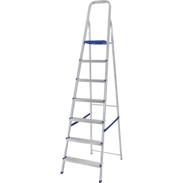 Escada 7 Degraus Alumínio Mor Prata