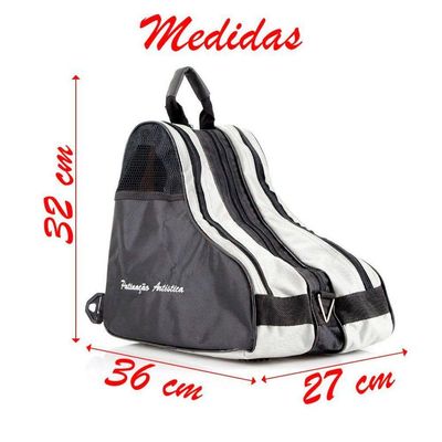 Bolsa Para Patins Com Alça E 3 Divisórias Reforçada Preta