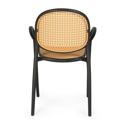 Kit 4 Cadeiras De Jantar Roma Com Braço Para Sala E Cozinha - Preto