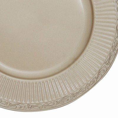 Sousplat Redondo Decorativo Natalino Champanhe 33x33x33cm
