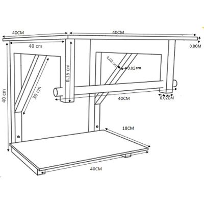 Gabinete de Vidro 40cm AC com Cuba Quadrada Prata
