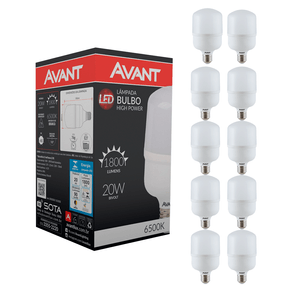 Kit-10-Lampadas-Led-Bulbo-20W-Avant-Bivolt-Branca