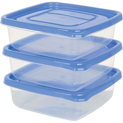 Conjunto 3 Potes Quadrado 600ml PO01 São Bernardo Sortido