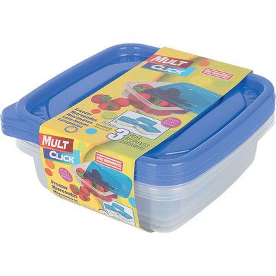 Conjunto 3 Potes Quadrado 600ml PO01 São Bernardo Sortido