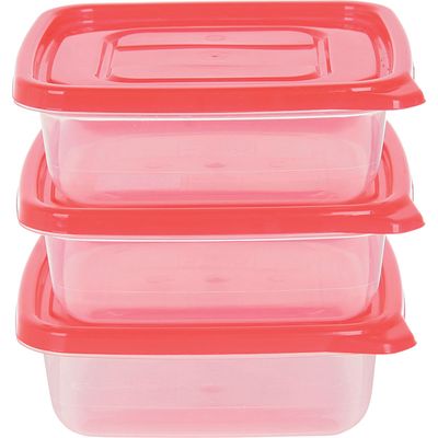 Conjunto 3 Potes Quadrado 600ml PO01 São Bernardo Sortido