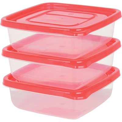 Conjunto 3 Potes Quadrado 600ml PO01 São Bernardo Sortido