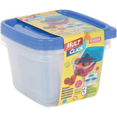 Conjunto 2 Potes Quadrado 1,15l PO-02 São Bernardo Sortido