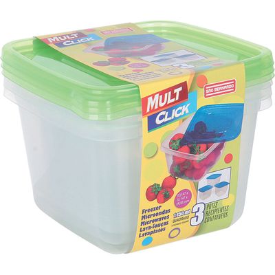 Conjunto 2 Potes Quadrado 1,15l PO-02 São Bernardo Sortido