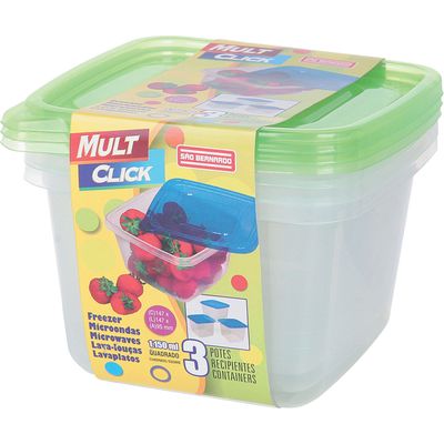 Conjunto 2 Potes Quadrado 1,15l PO-02 São Bernardo Sortido
