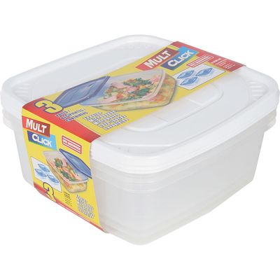 Conjunto 3 Potes Quadrado 4,25l PO19 São Bernardo Sortido