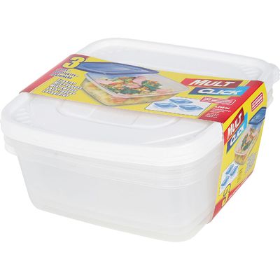 Conjunto 3 Potes Quadrado 4,25l PO19 São Bernardo Sortido