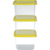 Conjunto 3 Potes Quadrado 2,6l PO-21 São Bernardo Sortido