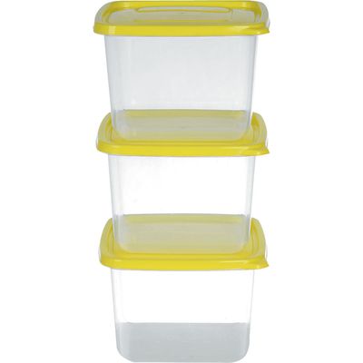 Conjunto 3 Potes Quadrado 2,6l PO-21 São Bernardo Sortido