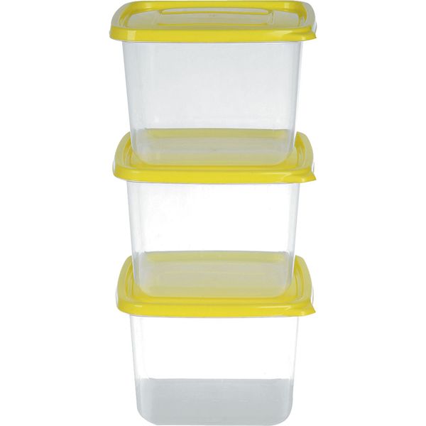 Conjunto 3 Potes Quadrado 2,6l PO-21 São Bernardo Sortido