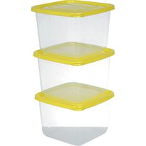 Conjunto 3 Potes Quadrado 2,6l PO-21 São Bernardo Sortido