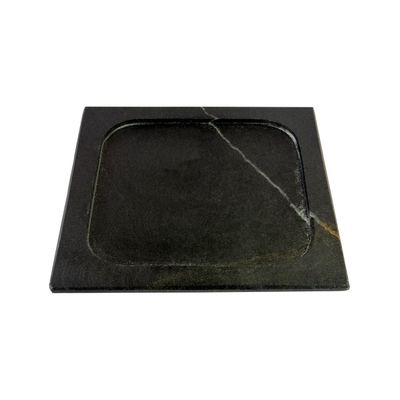 Prato com 02 Molheiras em Pedra Sabão e Suporte G 25x25cm
